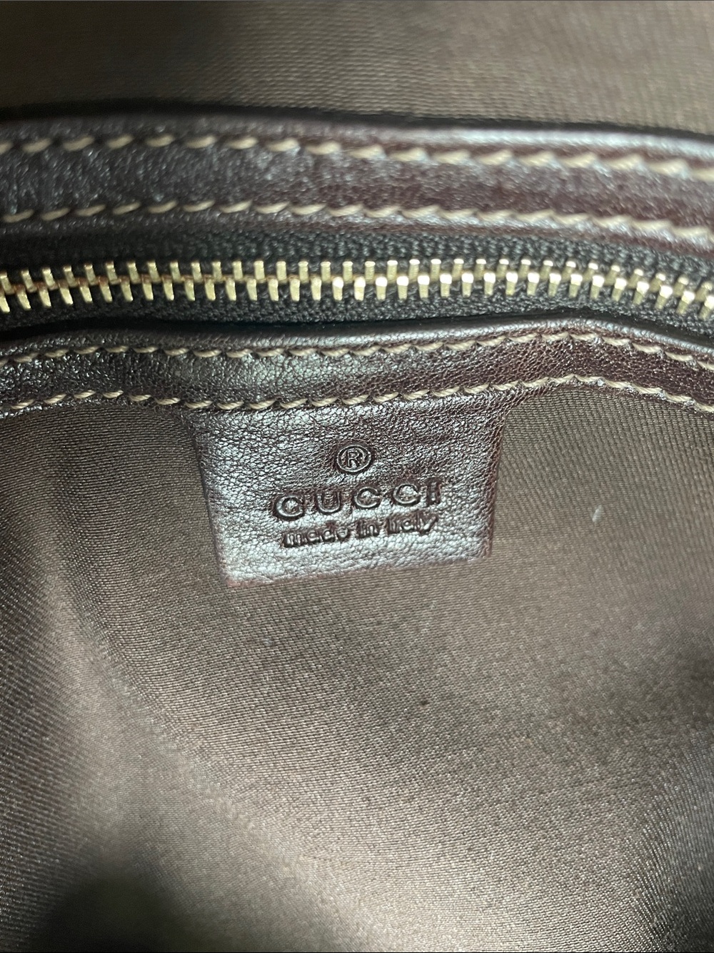 Gucci Brown GG Canvas Shoulder Bag with Braided Dark Brown Handles. Authentic. - Picture 10 of 11